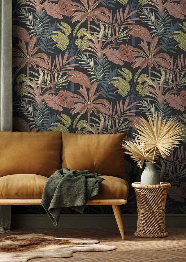 rudyard-pink-tropical-flora-wallpaper-york-wallcoverings-rh691603 - York Wallcoverings Wallpaper