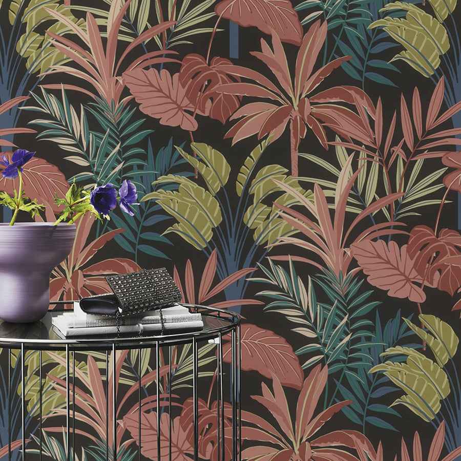 rudyard-pink-tropical-flora-wallpaper-york-wallcoverings-rh691603 - York Wallcoverings Wallpaper