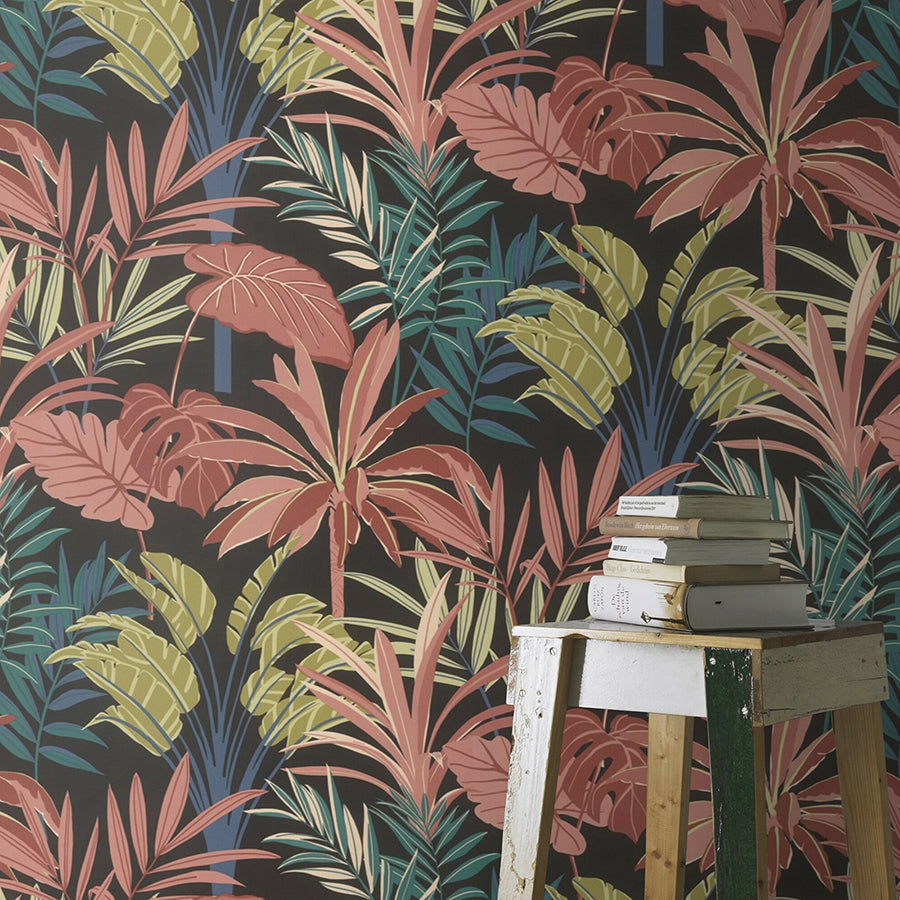 rudyard-pink-tropical-flora-wallpaper-york-wallcoverings-rh691603 - York Wallcoverings Wallpaper