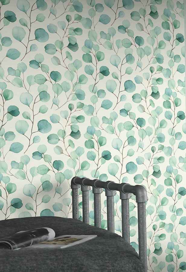 elaina-aqua-watercolor-boughs-wallpaper-york-wallcoverings-rh691702 - York Wallcoverings Wallpaper