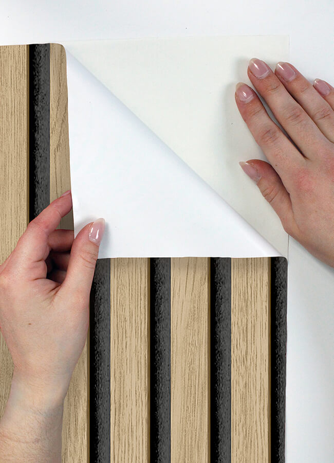 oak-slat-wood-peel-and-stick-wallpaper-york-wallcoverings-nus4846 - York Wallcoverings Wallpaper