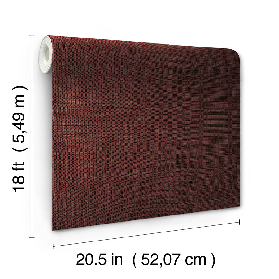 aubergine-classic-faux-grasscloth-peel-and-stick-wallpaper-york-wallcoverings-sss6009 - York Wallcoverings Wallpaper