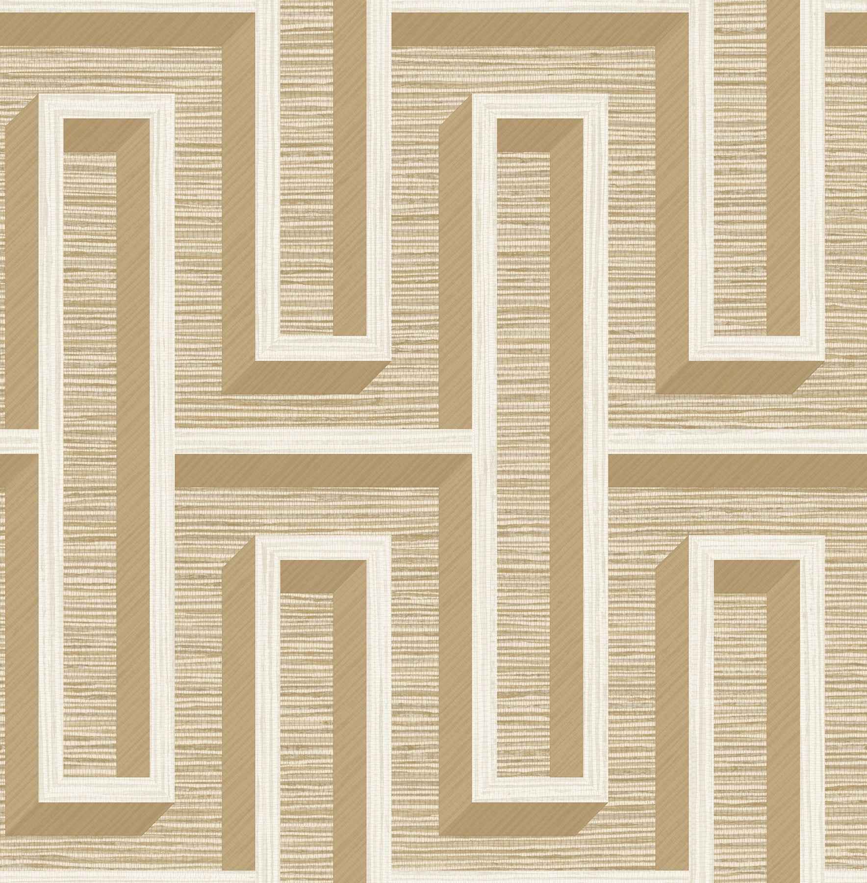 Henley Wheat Geometric Grasscloth Wallpaper - York Wallcoverings - 4125-26721 - York Wallcoverings Wallpaper