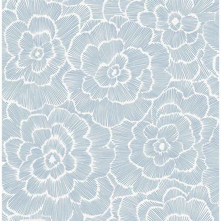 Periwinkle Blue Textured Floral Wallpaper - York Wallcoverings - 4120-26039