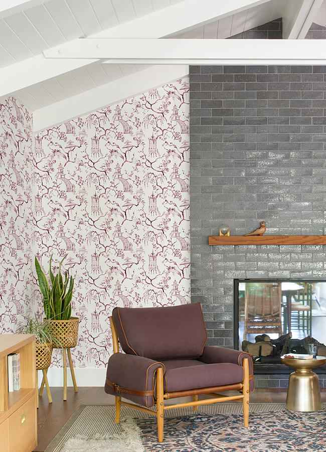 Serena Plum Chinoiserie Wallpaper - York Wallcoverings - 4120-26806 - York Wallcoverings Wallpaper