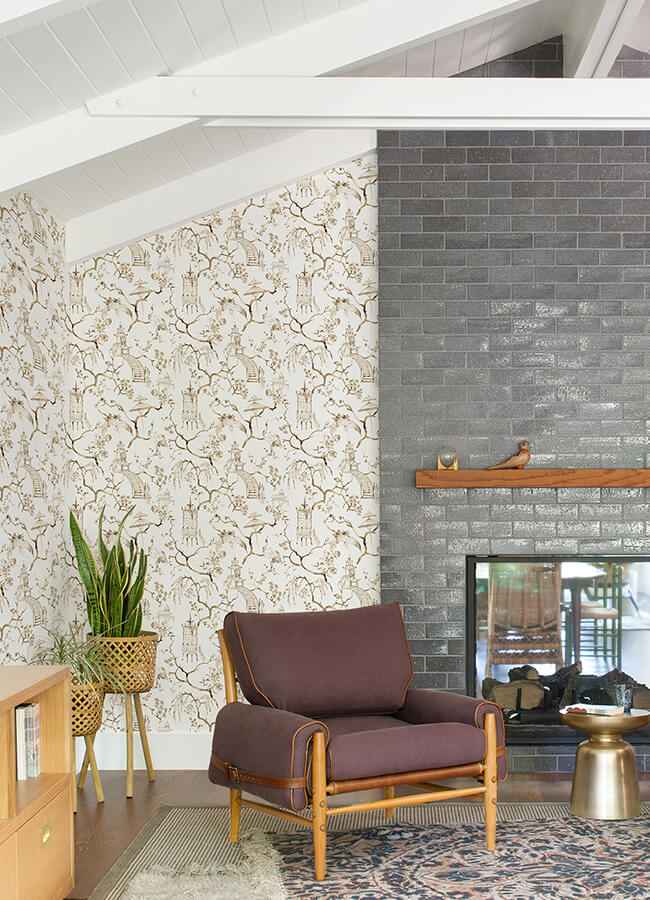Serena Coffee Chinoiserie Wallpaper - York Wallcoverings - 4120-26807 - York Wallcoverings Wallpaper