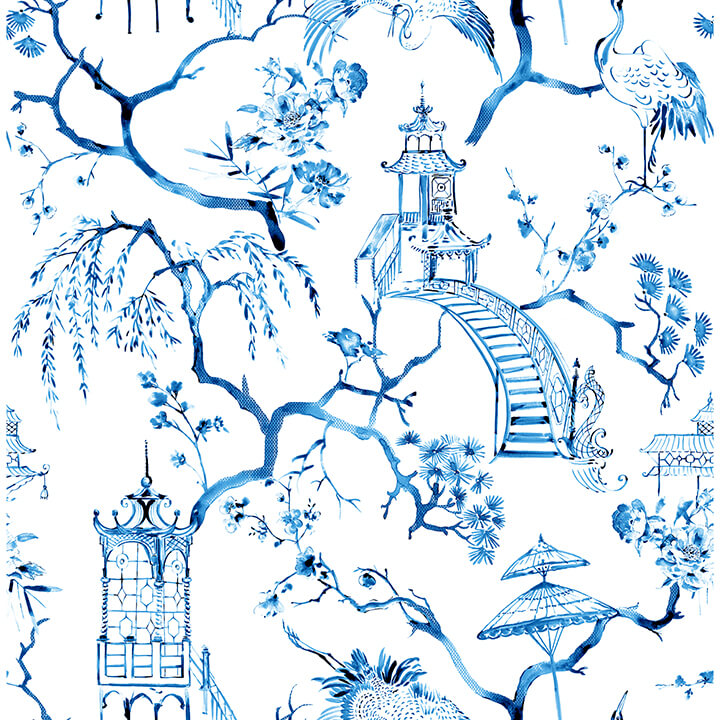 serena-blue-chinoiserie-wallpaper-york-wallcoverings-4120-26810 - York Wallpaper Wallpaper