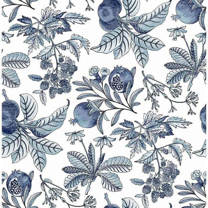 Cecilia Blue Fruit Wallpaper - York Wallcoverings - 4120-26811