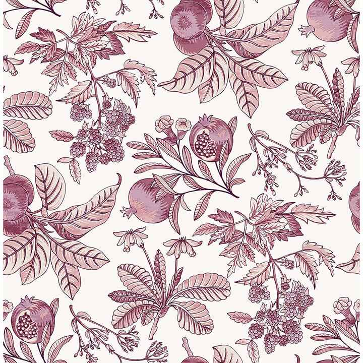 Cecilia Purple Fruit Wallpaper - York Wallcoverings - 4120-26815