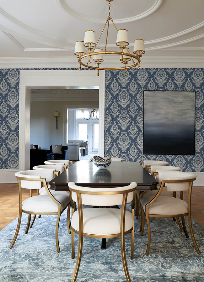 arlie-indigo-botanical-damask-wallpaper-york-wallcoverings-4120-26817 - York Wallcoverings Wallpaper