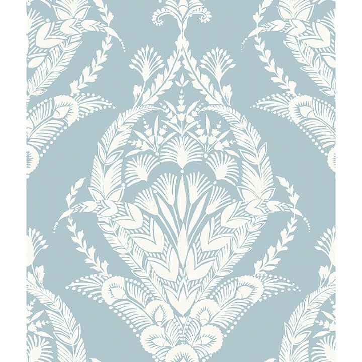 Arlie Light Blue Botanical Damask Wallpaper - York Wallcoverings - 4120-26819 - York Wallcoverings Wallpaper