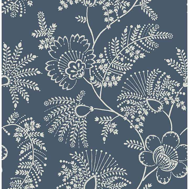 Maeve Dark Blue Jacobean Trail Wallpaper - York Wallcoverings - 4120-26822 - York Wallcoverings Wallpaper