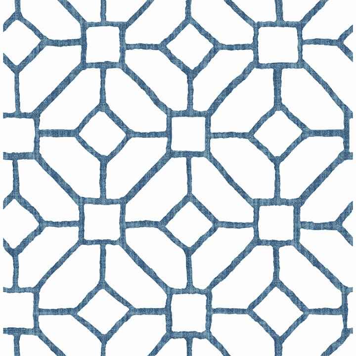Addis Blue Trellis Wallpaper - York Wallcoverings - 4120-26828
