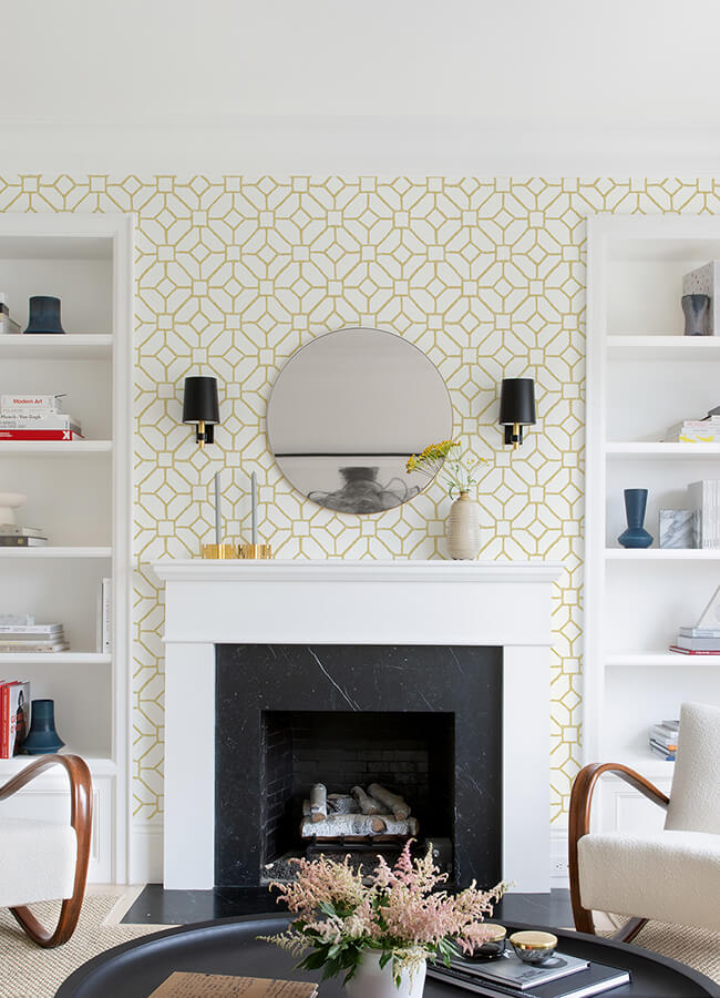 addis-gold-trellis-wallpaper-york-wallcoverings-4120-26831 - York Wallcoverings Papel pintado