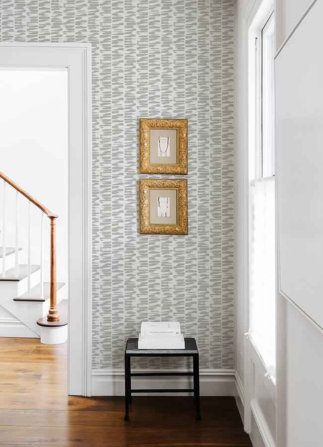 Myrtle Grey Abstract Stripe Wallpaper - York Wallcoverings - 4120-26845 - York Wallcoverings Wallpaper