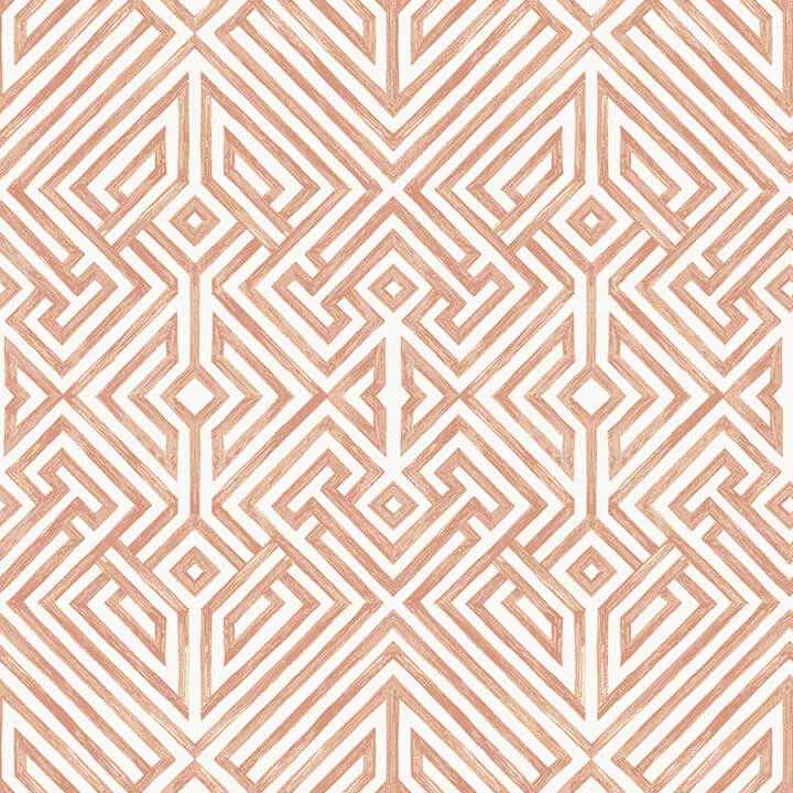 Lyon Coral Geometric Key Wallpaper - York Wallcoverings - 4120-26848 - York Wallcoverings Wallpaper