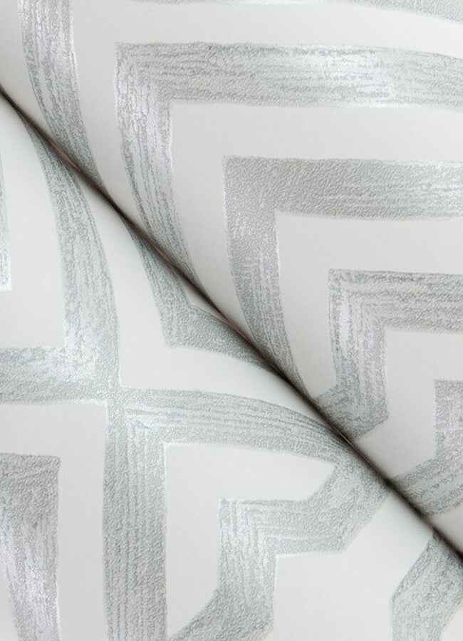 Lyon Silver Geometric Key Wallpaper - York Wallcoverings - 4120-26849 - York Wallcoverings Wallpaper
