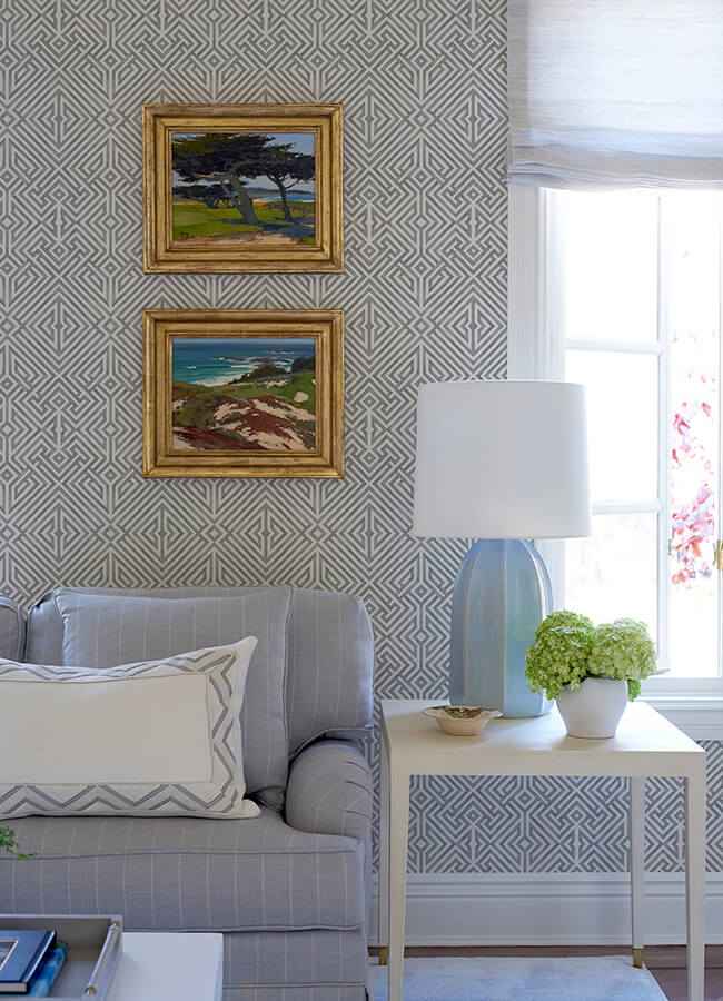 Lyon Grey Geometric Key Wallpaper - York Wallcoverings - 4120-26854 - York Wallcoverings Wallpaper