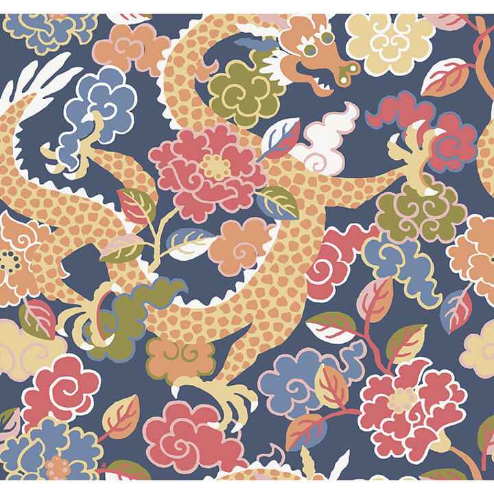 Yanci Orange Dragon Wallpaper - York Wallcoverings - 4120-72007