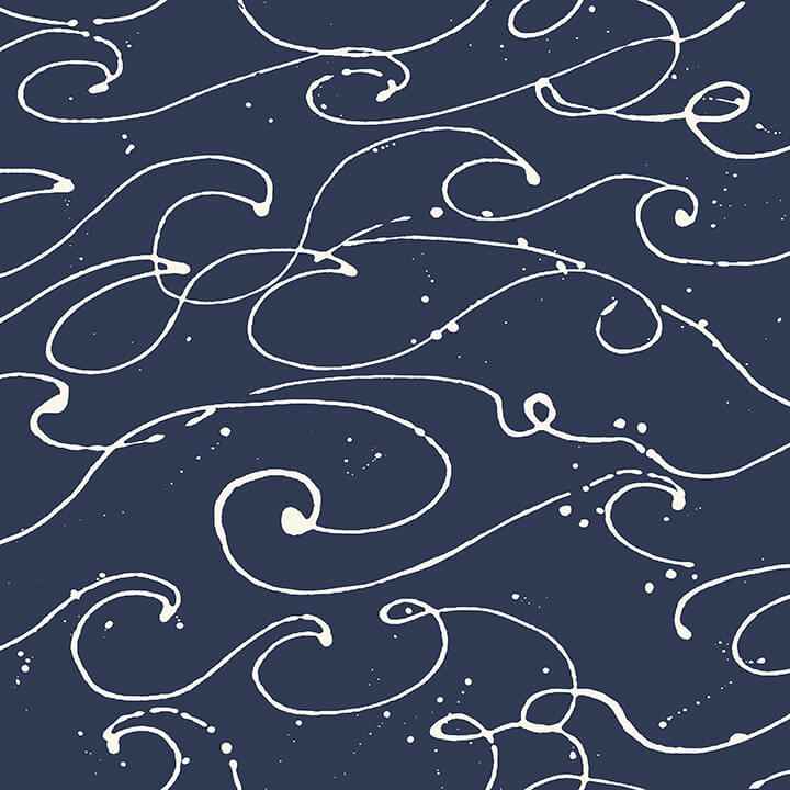 Kuroshio Navy Ocean Wave Wallpaper - York Wallcoverings - 4071-71004