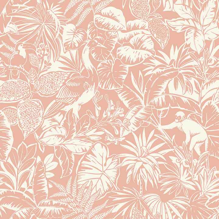 Corcovado Coral Jungle Jamboree Wallpaper - York Wallcoverings - 4071-71010