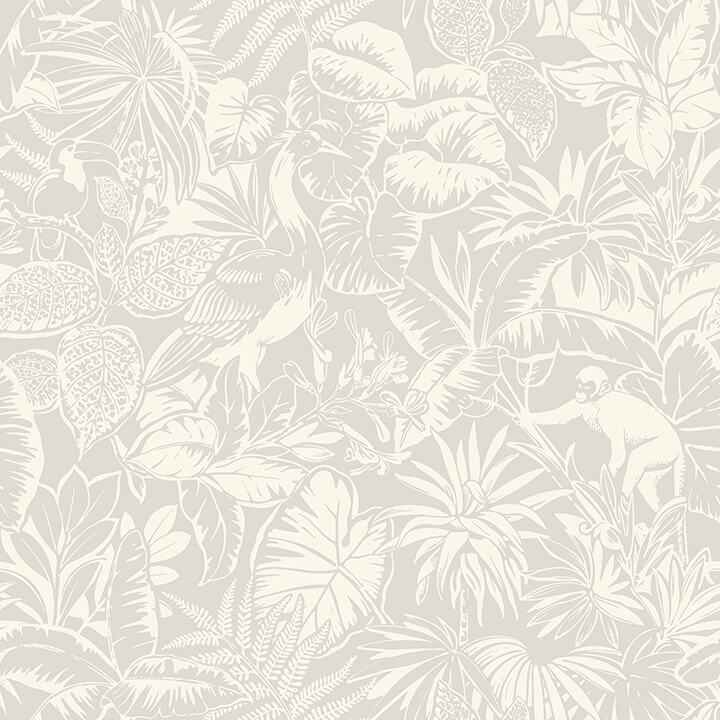 Corcovado Grey Jungle Jamboree Wallpaper - York Wallcoverings - 4071-71011