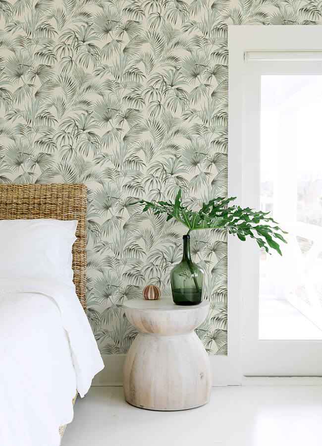 Manaus Aqua Palm Frond Wallpaper - York Wallcoverings - 4071-71015 - York Wallcoverings Wallpaper