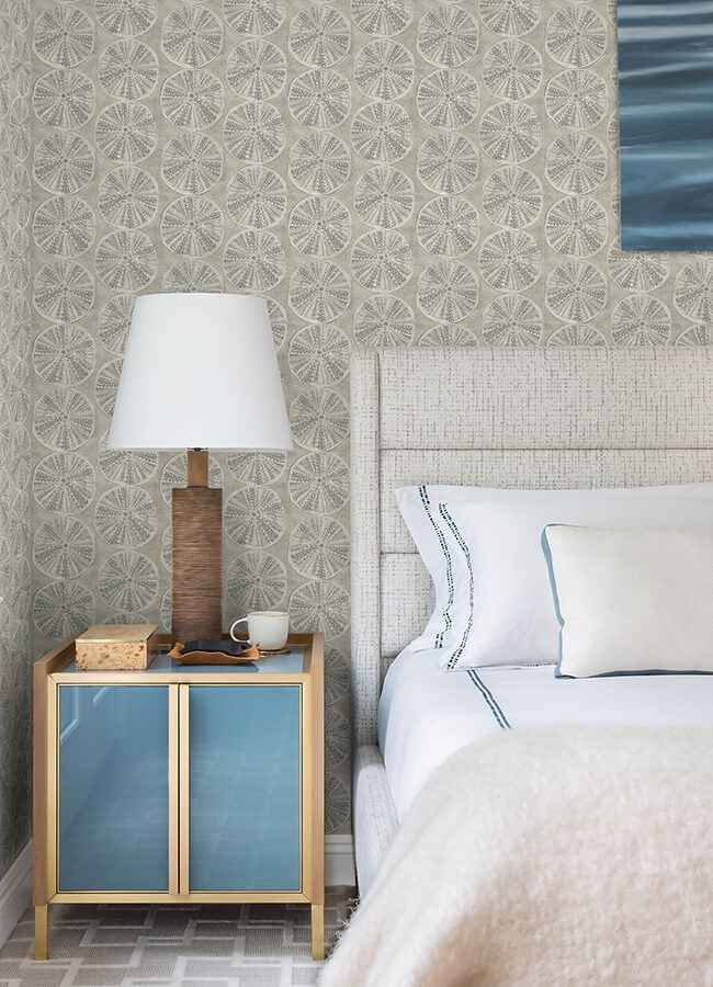Sea Biscuit Grey Sand Dollar Wallpaper - York Wallcoverings - 4071-71024 - York Wallcoverings Wallpaper