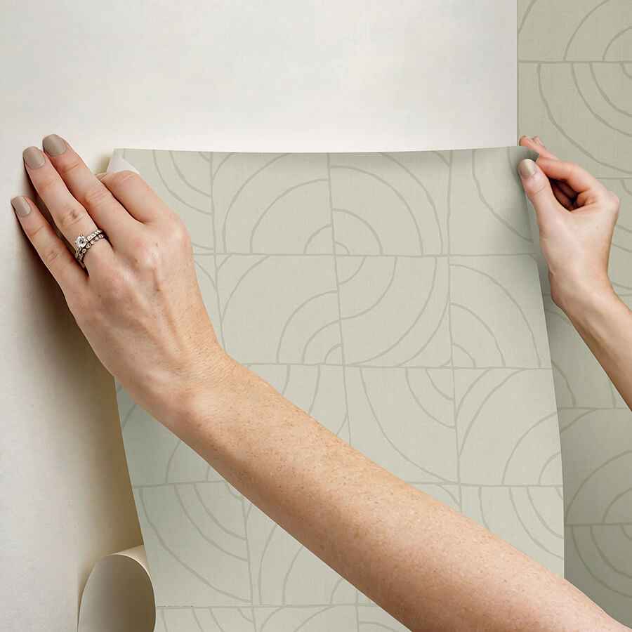 Taupe Batik Blok Peel & Stick Wallpaper - York Wallcoverings - ESS6021 - York Wallcoverings Wallpaper