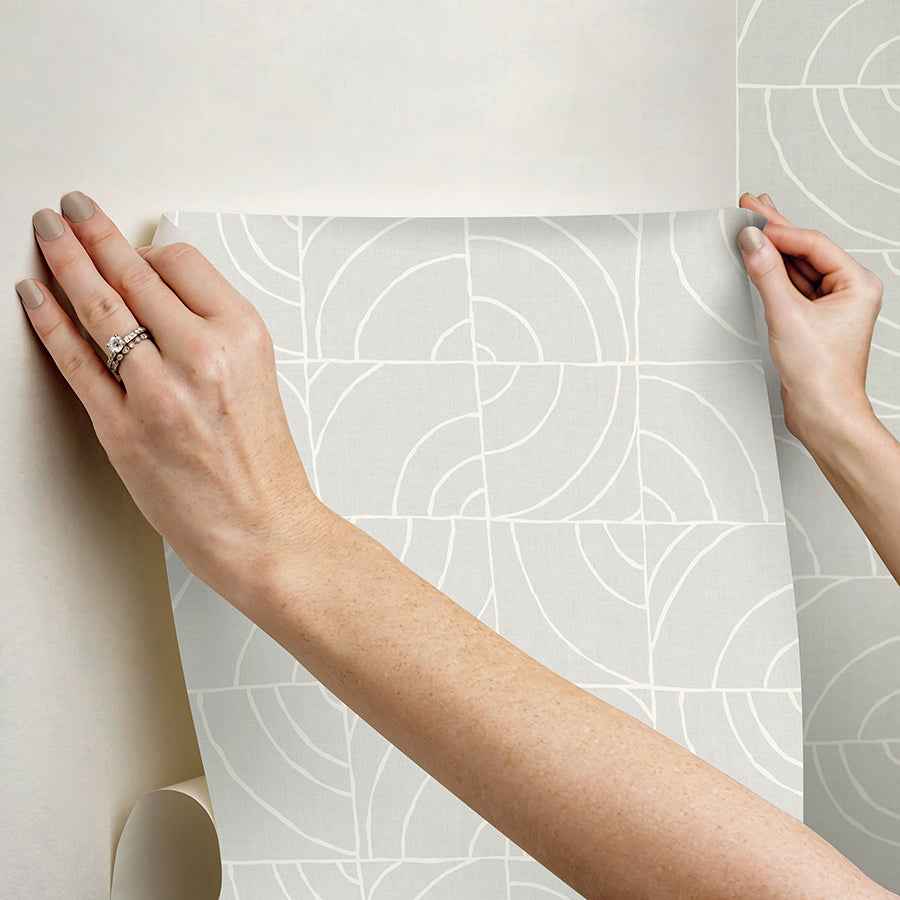 Grey Batik Blok Peel & Stick Wallpaper - York Wallcoverings - ESS6022 - York Wallcoverings Wallpaper