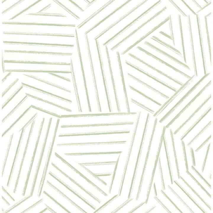 Helene Sage Geometric Lines Wallpaper - York Wallcoverings - 4121-26900