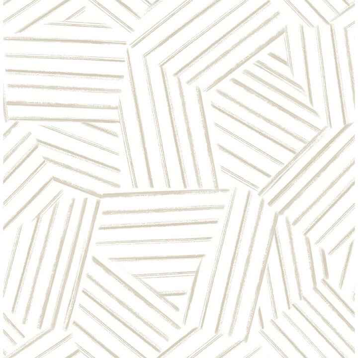 Helene Taupe Geometric Lines Wallpaper - York Wallcoverings - 4121-26901