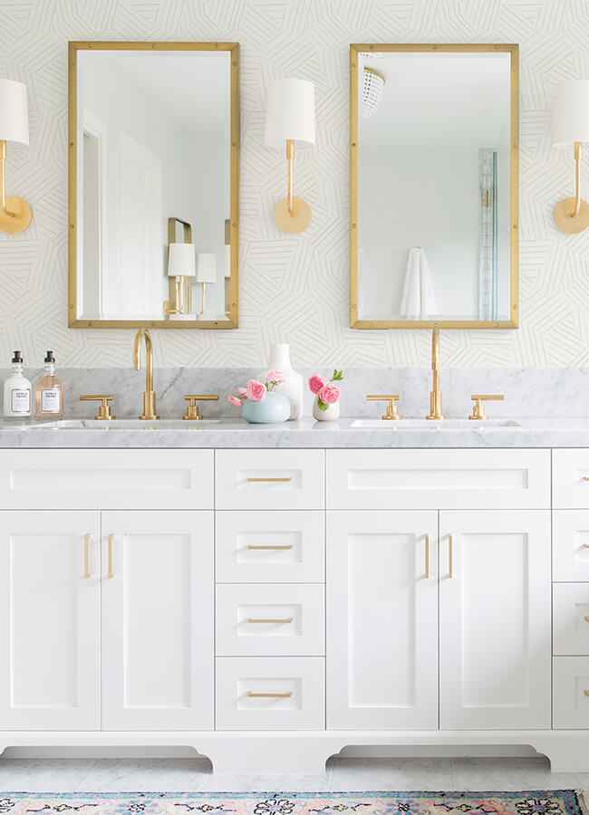 Helene Pearl Geometric Lines Wallpaper - York Wallcoverings - 4121-26905 - York Wallcoverings Wallpaper