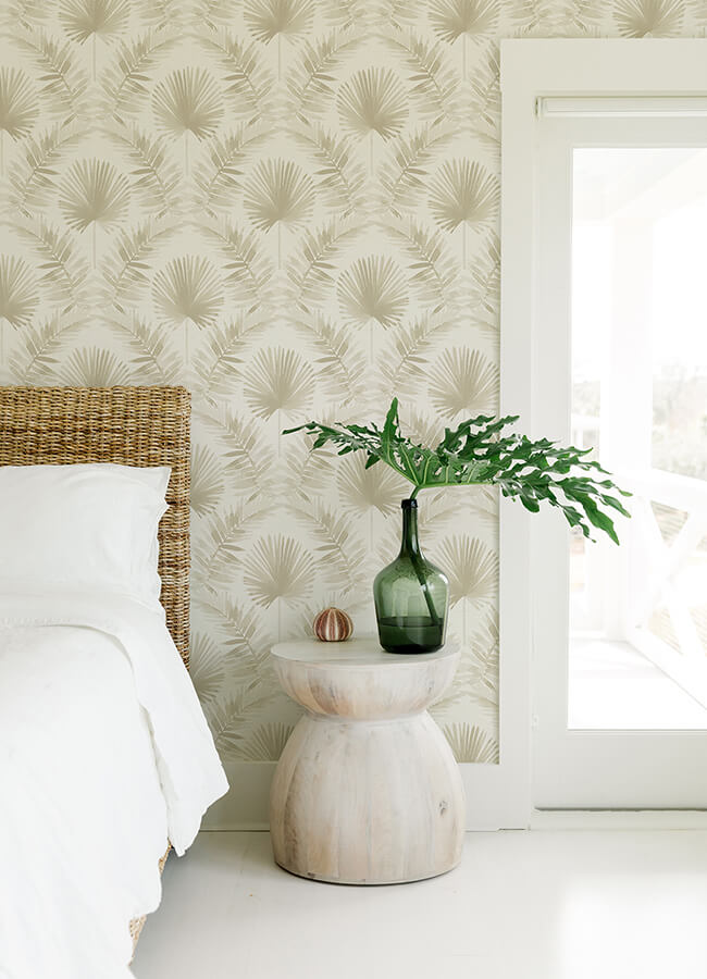 calla-taupe-painted-palm-wallpaper-york-wallcoverings-4121-26913 - York Wallcoverings Papel pintado