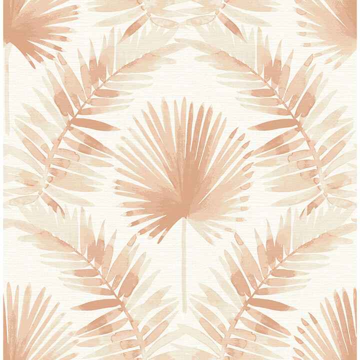 Calla Rust Painted Palm Wallpaper - York Wallcoverings - 4121-26914