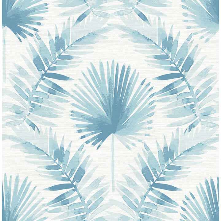 Calla Blue Painted Palm Wallpaper - York Wallcoverings - 4121-26916 - York Wallcoverings Wallpaper