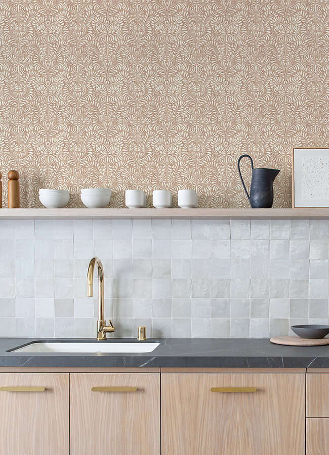 elma-rust-fiddlehead-wallpaper-york-wallcoverings-4121-26919 - York Wallcoverings Papel pintado
