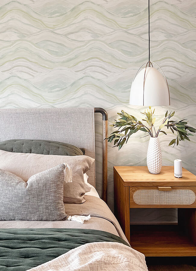 dorea-sea-green-striated-waves-wallpaper-york-wallcoverings-4121-26924 - York Wallcoverings Wallpaper