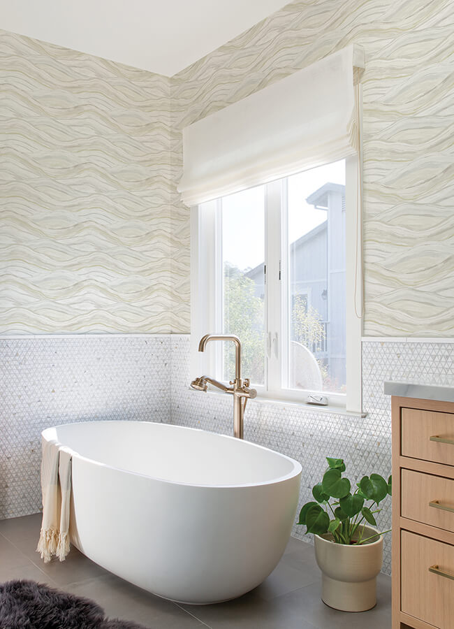 dorea-champagne-striated-waves-wallpaper-york-wallcoverings-4121-26926 - York Wallcoverings Wallpaper