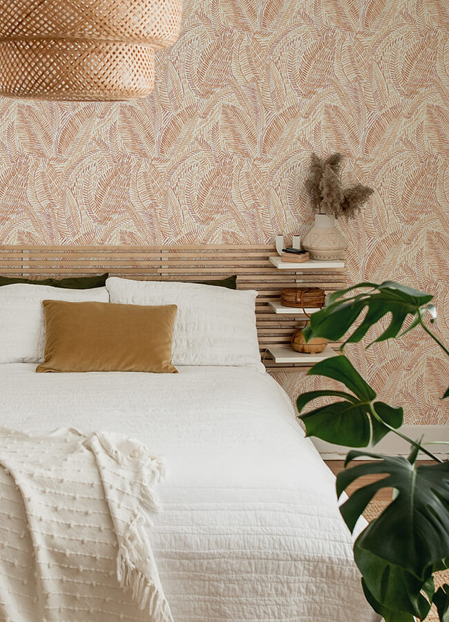 fildia-orange-botanical-wallpaper-york-wallcoverings-4121-26949 - York Wallcoverings Wallpaper