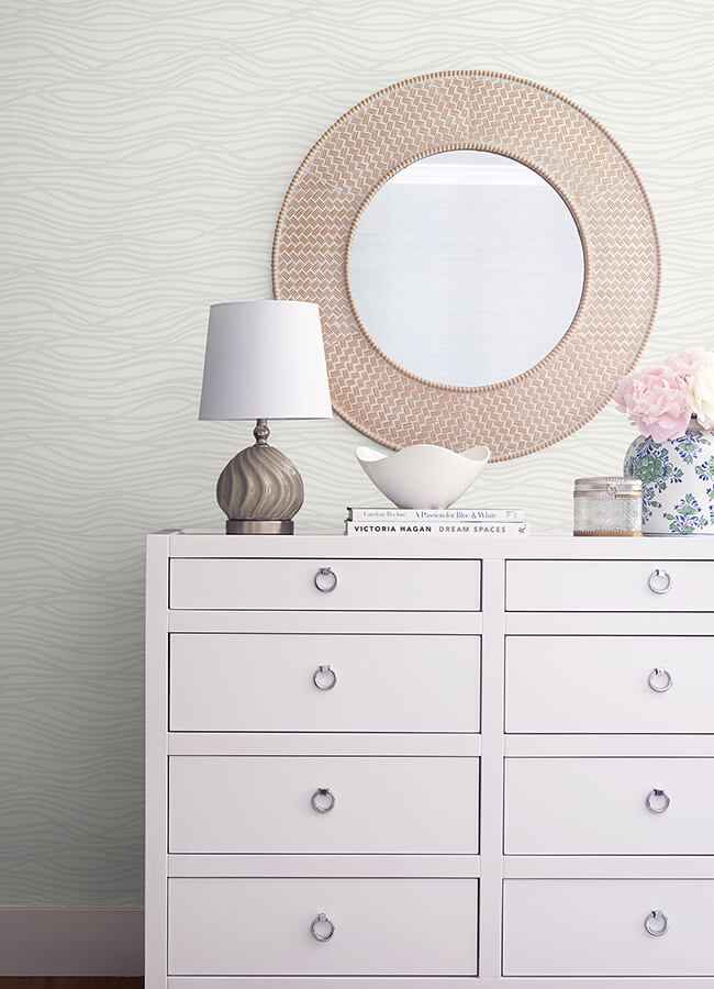 Galyn Dove Pearlescent Wave Wallpaper - York Wallcoverings - 4121-72205 - York Wallcoverings Wallpaper