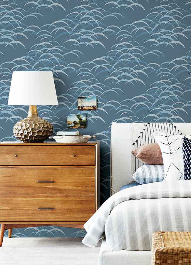 Kasia Dark Blue Abstract Wallpaper - York Wallcoverings - 4121-72212 - York Wallcoverings Wallpaper