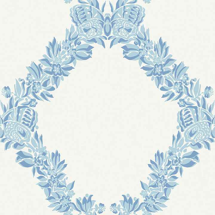 Sky Blue Wreath Peel & Stick Wallpaper - York Wallcoverings - SCS6049 - York Wallcoverings Wallpaper