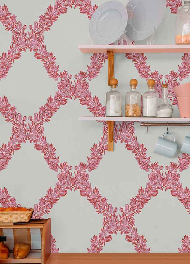 Valentino Wreath Peel & Stick Wallpaper - York Wallcoverings - SCS6050 - York Wallcoverings Wallpaper