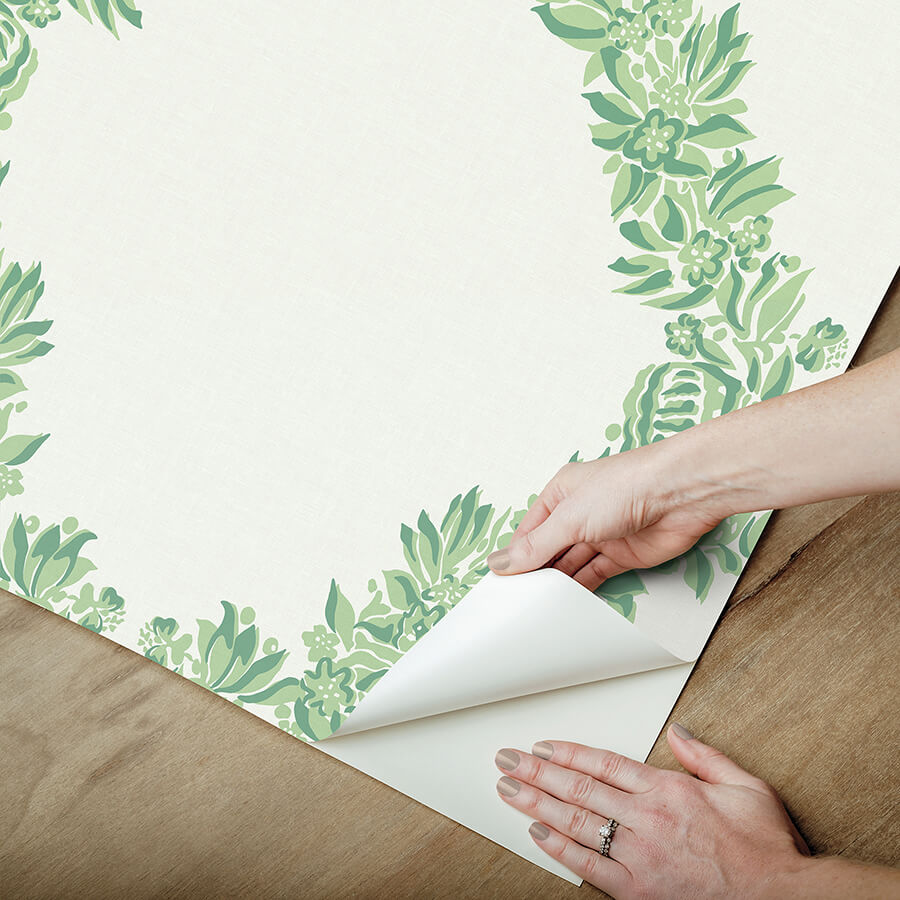 jade-wreath-peel-and-stick-wallpaper-york-wallcoverings-scs6051 - York Wallcoverings Wallpaper