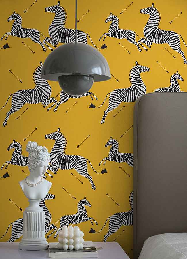 Sunbeam Zebra Safari Peel and Stick Wallpaper - York Wallcoverings - SCS6052 - York Wallcoverings Wallpaper