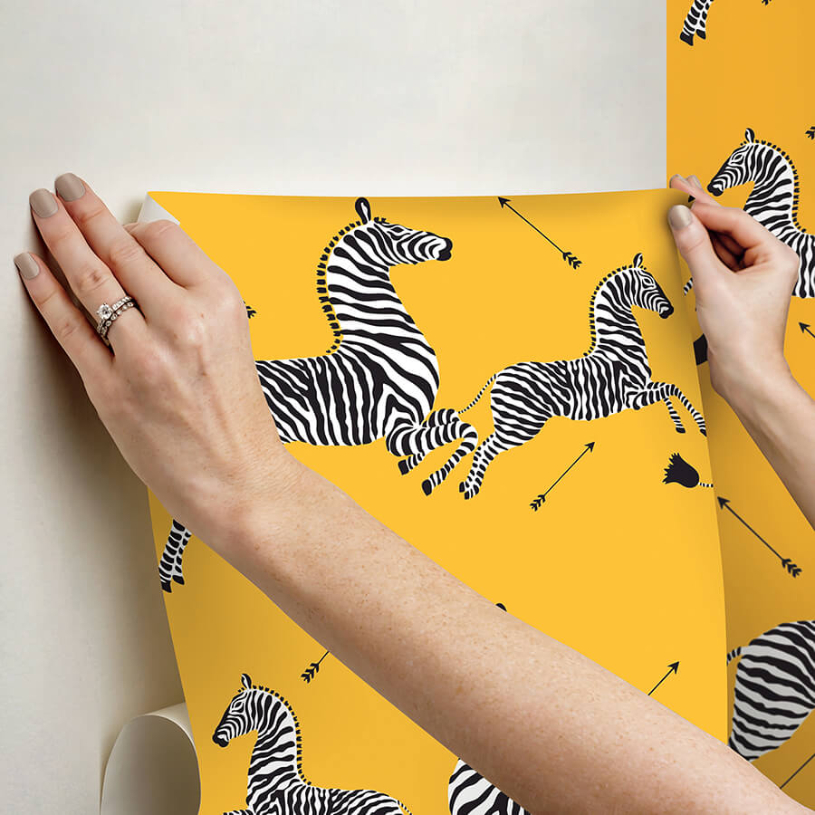 sunbeam-zebra-safari-peel-and-stick-wallpaper-york-wallcoverings-scs6052 - York Wallcoverings Wallpaper