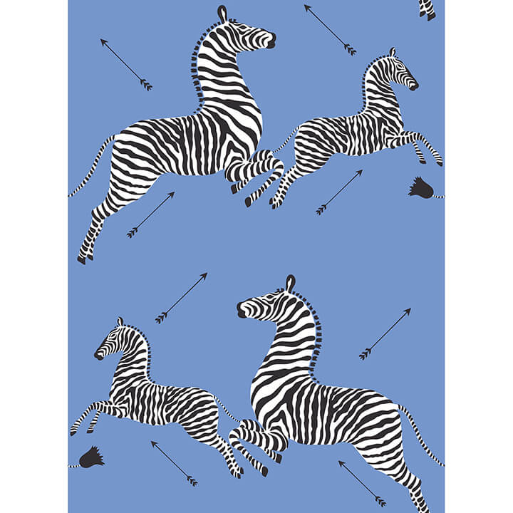 azure-zebra-safari-peel-and-stick-wallpaper-york-wallcoverings-scs6053 - York Wallcoverings Wallpaper