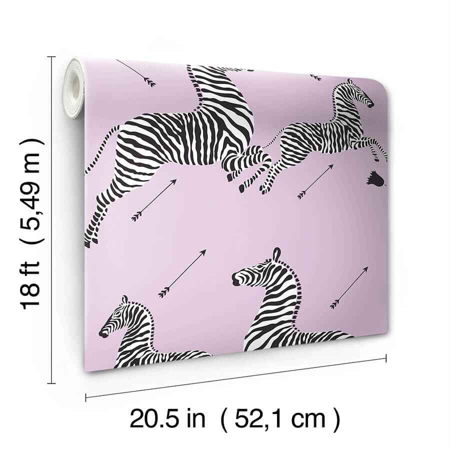 Lilac Zebra Safari Peel and Stick Wallpaper - York Wallcoverings - SCS6054 - York Wallcoverings Wallpaper