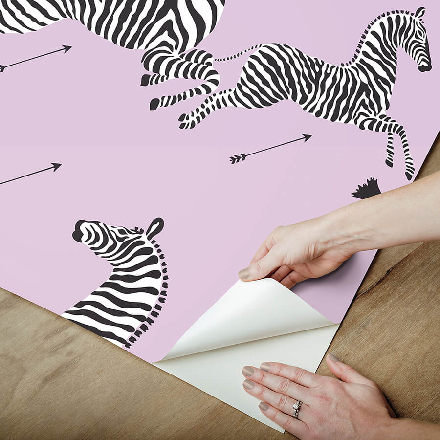 lilac-zebra-safari-peel-and-stick-wallpaper-york-wallcoverings-scs6054 - York Wallcoverings Wallpaper